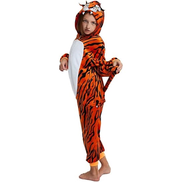 Fleece lasten tiikeri onesie pyjama joulu halloween eläin cosplay pyjama puku Tiikeri 120 jaardia