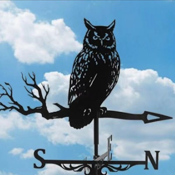 Metal Weather Vane Stainless Steel Owl Garden High Retro Weather Vane