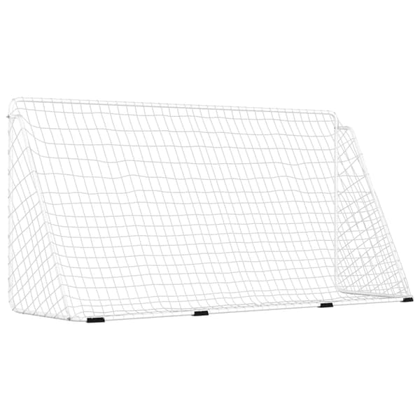 vidaXL Fodboldmål med net hvid 366x122x182 cm stål White Vit
