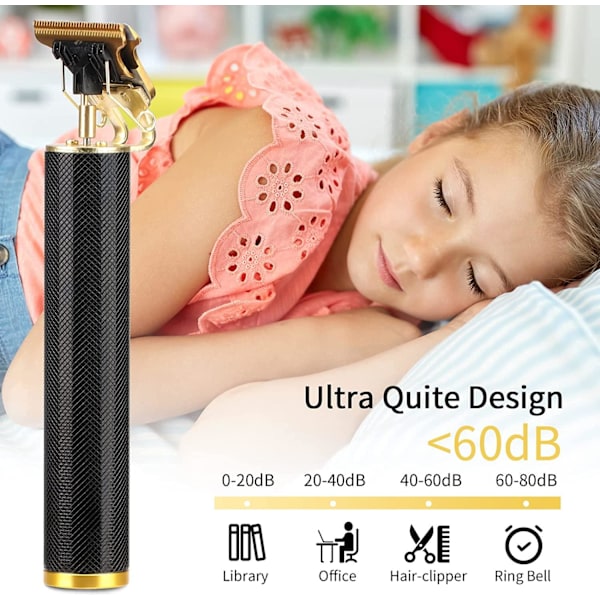 Elektrisk Hårtrimmer T9 Hårklipp Rett Trimmer Hårklipp Svart{EE} Black Black