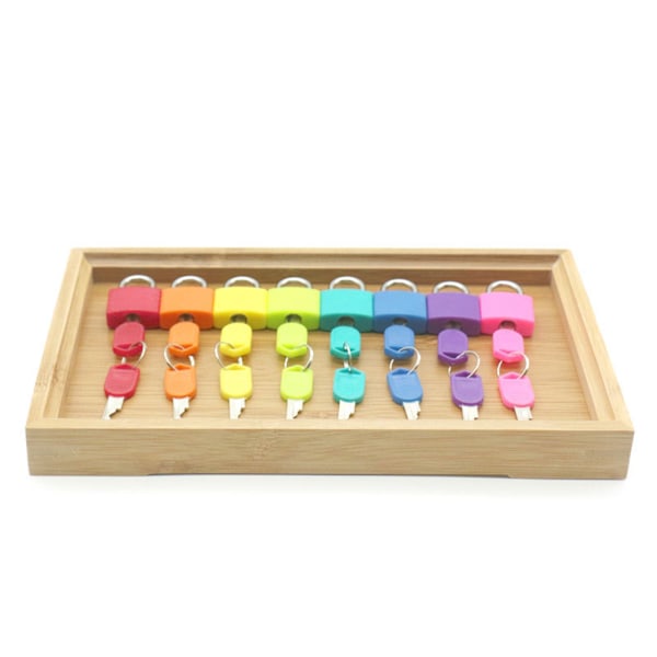 Färgglada Montessori Lås Nycklar Set Barn Lär Sig Lås med Nycklar Mini Hänglås med Nyckel Litet Bagage Hänglås{EE}
