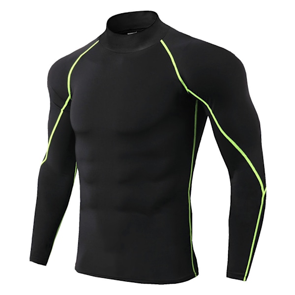 Atletisk langermet skjorte for menn svart{EE} black XL