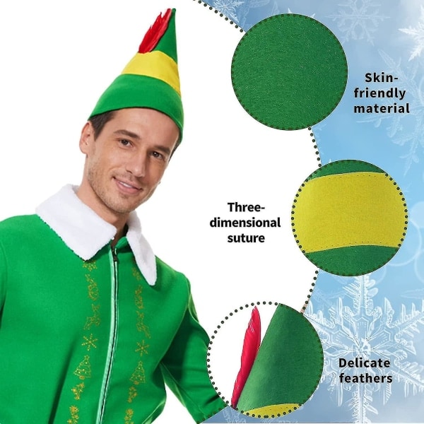 Jule Nissehue Buddy The Elf Hat Nisse Kostume Tilbehør Julehuer Til Julefest Cosplay Gaver
