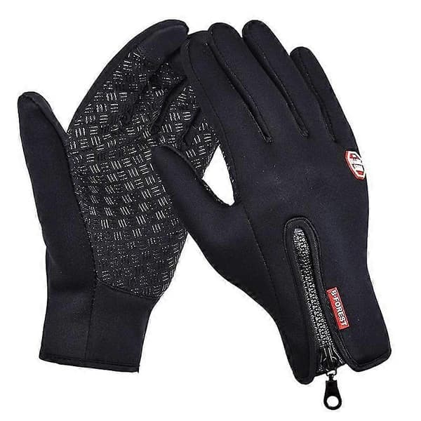 Dame Herre Ridehandsker Fleeceforede Vinterhandsker Håndledslange Touchscreen Ridekørsel Varm Handske Sort Black L