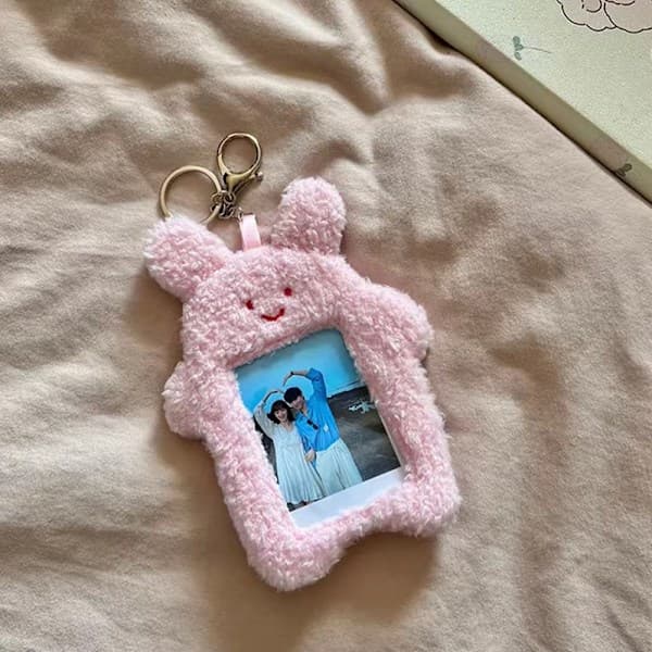 e Cat Plush Photocard Holder Kpop Idol Photo Case Protective White White