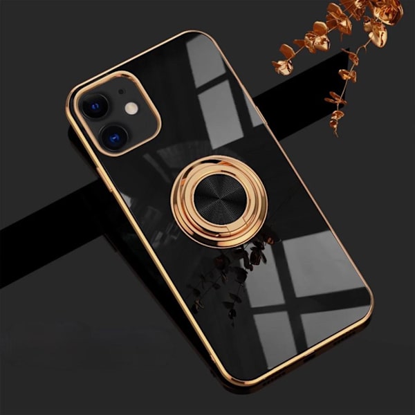 Lyxigt stilfullt skal iPhone 12 Pro Max med ringstativfunktion Guld Ljusblå[ee] LightBlue one size