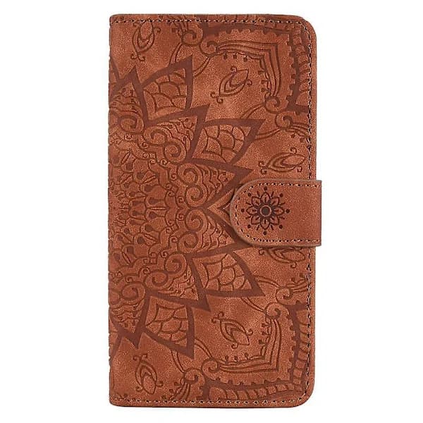 Wallet Case for Samsung Galaxy A52/A52S Premium PU Leather Flip Case Mandala Brown