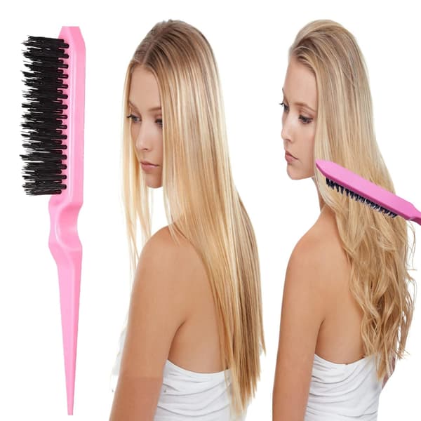 5-delars Slick Back Hårborstset Stylingverktyg Svart Barberarkam Håraccessoar Rosa