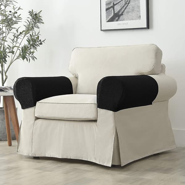Fåtölj armstödsskydd stretch soffa armstödsskydd armstödsöverdrag för stolar Black