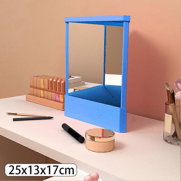 Ikke-reverserende Speil Sann Bilde Refleksjon Stabil Base Speil Gave Kompatibel med Kvinner Blu Blue Small size