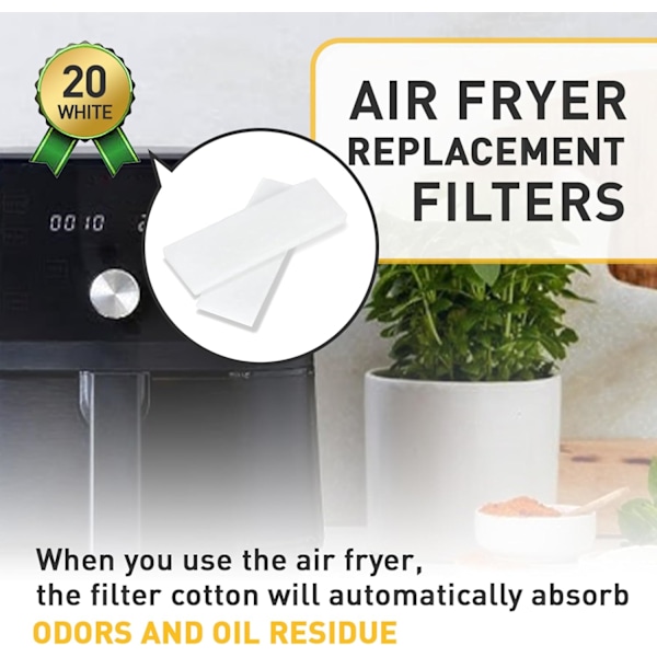 20 kpl Vaihtosuodattimia Vortex Plus 6QT Instant Air Fryerille ClearCook ja OdorErase -ominaisuuksilla