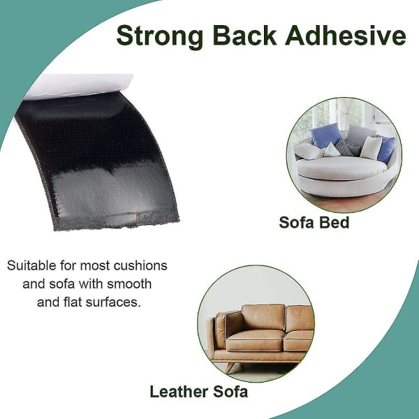 Wabjtam Couch Cushion Non Slip Pads To Keep Couch Cushions From Sliding, Hook And Loop Tape With Adhesive