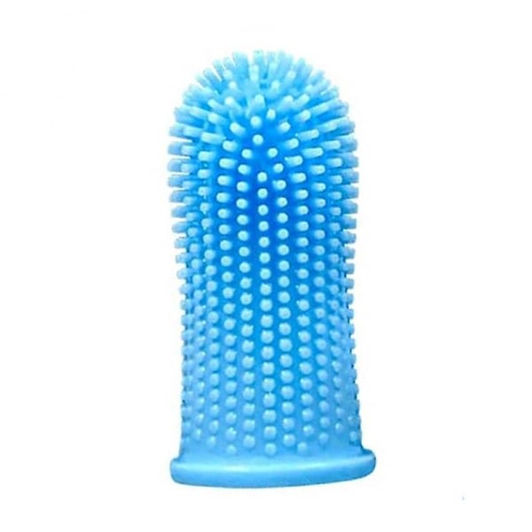 Silikone kæledyr tandbørste - finger tandbørste (blå, 1 stk)