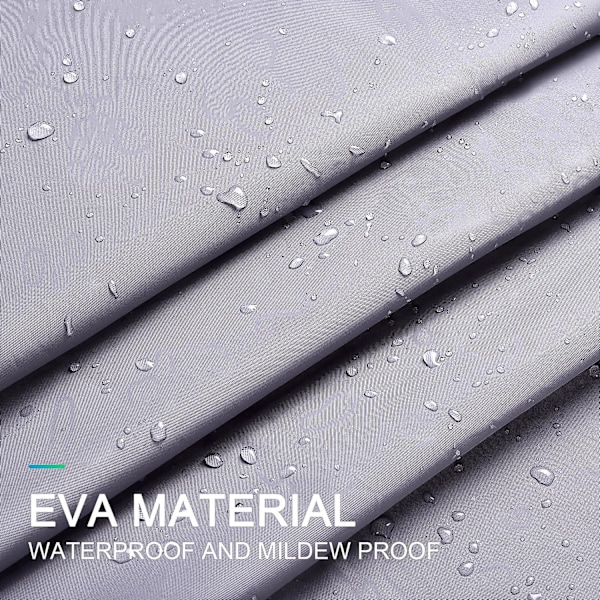 Muggresistent Dusjforheng Grå 240 x 200 cm EVA Vanntett Vasket Badeforheng med 16 Kroker Antibakteriell Baderomsforheng for Badekar PVC{EE}