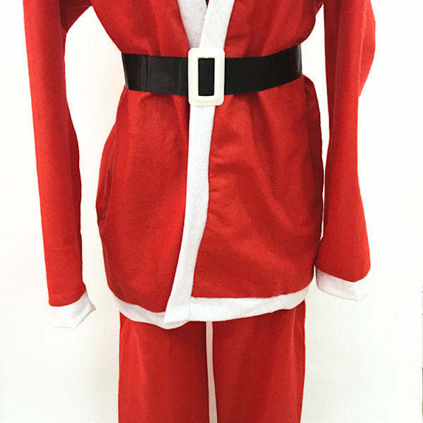 Herre 5-delt fleece julemandskostume