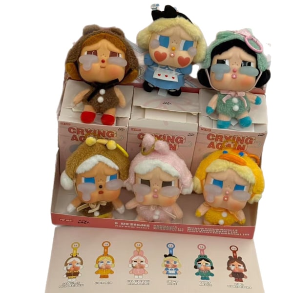 Itkevät vauvat -sarjan vinyylikasvoiset pehmolelut sokkolaatikossa, trendikäs riipus mini Crying Rabbit【1pc in box】