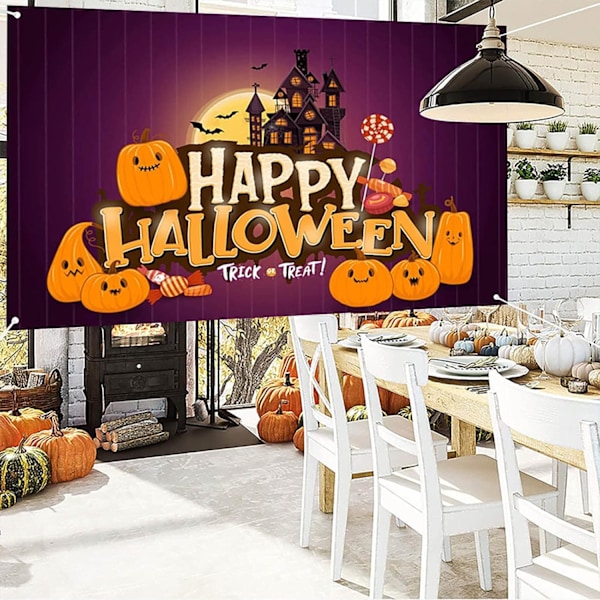 Pelottavat Halloween-koristeet Ale-myynti Halloween-tausta Juhlat Valokuvaus Halloween-kangas Valokuvarekvisiitta 180 cm x 110 cm