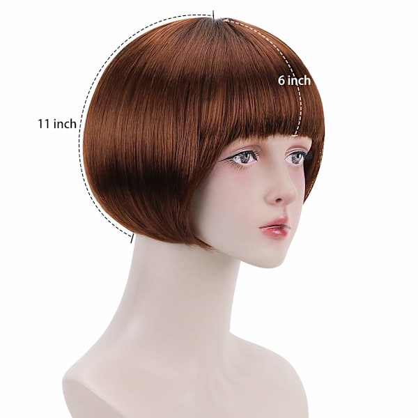 Brun Kort Bob Cosplay Flapper Parykk - Syntetisk Kostyme Dame Naturlig Look Halloween Fest Jule Pannelugg Parykker