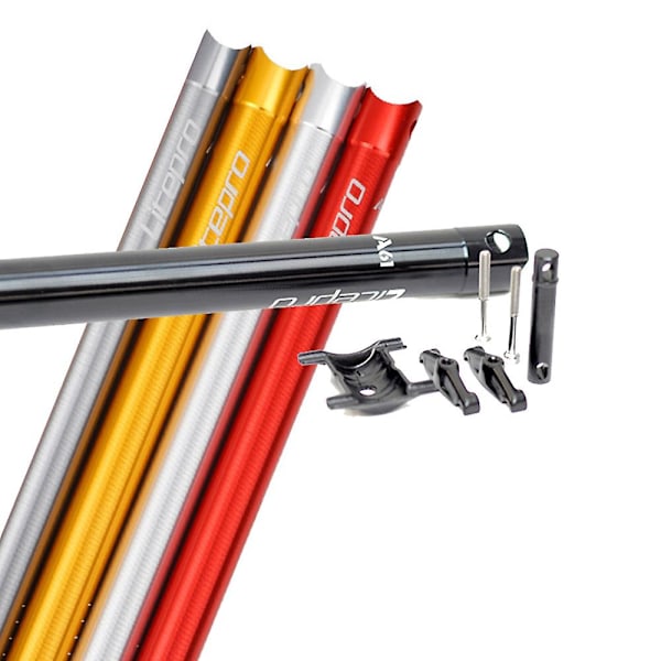 Fällbar cykelsadelstolpe i aluminiumlegering, Ultralätt cykelsadelstolpe 33,9 x 600 mm för svart