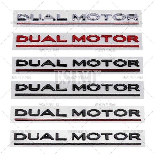 Auton Muotoilu 3D Dual Motor ABS Itseliimautuva Tunnus Takaluukun Merkki Tarra Korin Koriste Tesla Model 3 Model S Model Y Model X