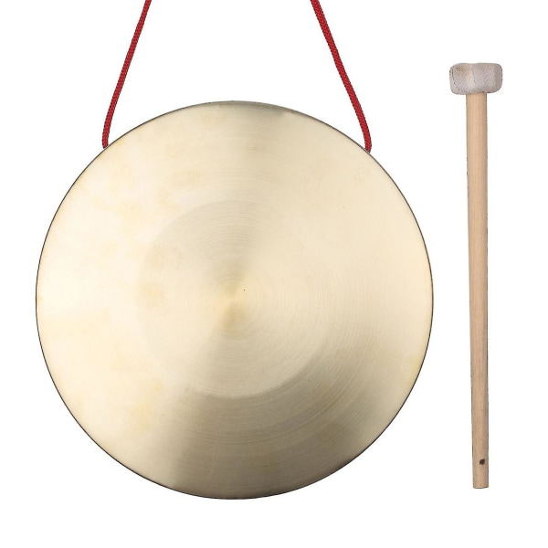 30 cm Hand Gong cymbaler - Mässing Koppar Gong Chapel Opera Slagverksinstrument med rund spelhammare (22 cm)
