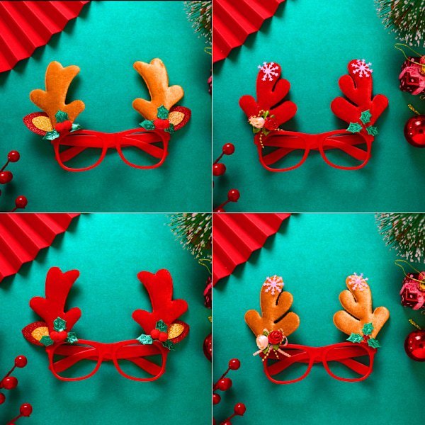 Julebrillerammer for morsomme fester, brukt som julekostymer for