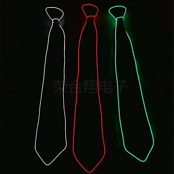Lysende slips med LED-lys til Halloween, jul, ravefest, show, kostumetilbehør (XL)