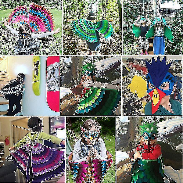 Børne Fuglevinger Kostume til Halloween, Rollespil, Festartikler, Festival, Rave Udklædning17