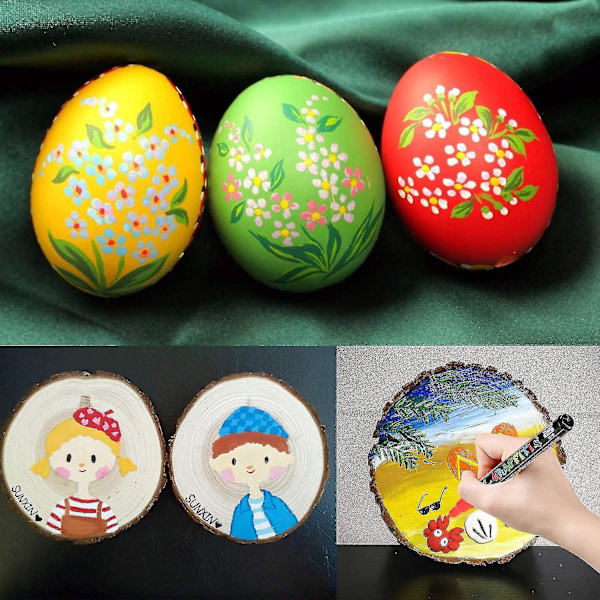 Akrylfarve tusser til stenmaling, glas, håndværk, keramik, sten, stof, træ, 24 farver permanent markør pen, kunst og håndværkssæt 24 colors