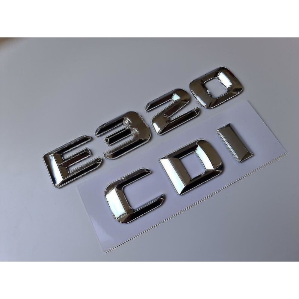 E320 Cdi Silver / Krom Bokstavsnummer Bakre Boot Badge Emblem E Class Mercedes