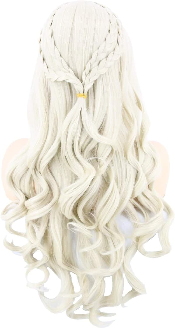 1 st Cosplay Peruk Kvinnor, Daenerys Peruker Lång Lockig Blond Khaleesi W