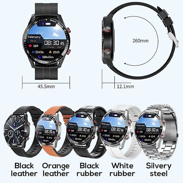 Smartwatch med Bluetooth, fuld touch-skærm og sundhedsovervågning