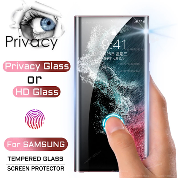 Sekretess eller HD Härdat Glas för Samsung Galaxy S23 Ultra Anti-Spion Skärmskydd