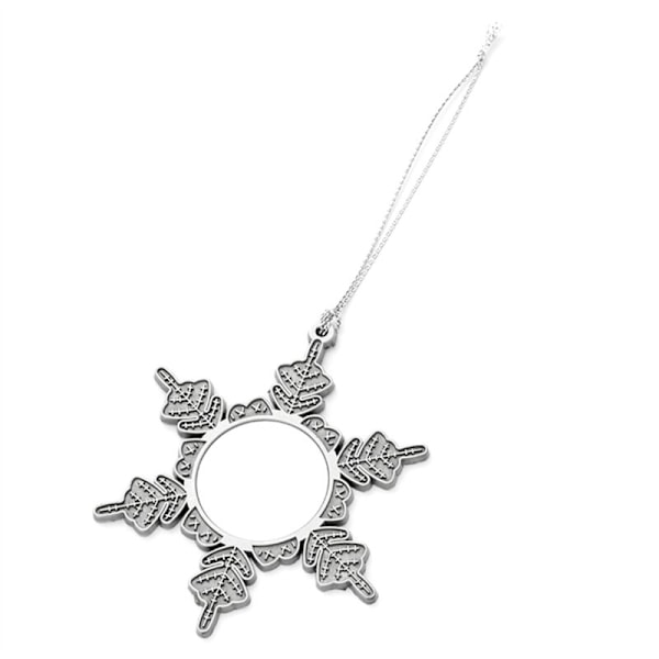 12 stk DIY Sublimering Snøfnuggpynt Blank Julepynt Metalloppheng for Julebord