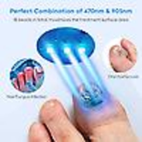 nagelsvamp laserbehandlingsanordning för flera tånaglar, hemmabruk 905nm infrarött ljus + 470nm blått ljus tår naglar