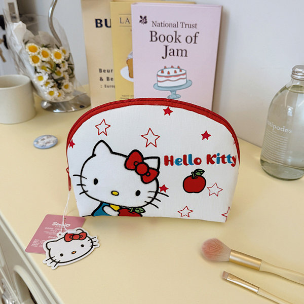 Sanrio kannettava kädessä pidettävä kuorikosmetiikkalaukku, suuri kapasiteetti, korkea arvo, brodeerattu kosmetiikkalaukku 3373-1730KT-beige