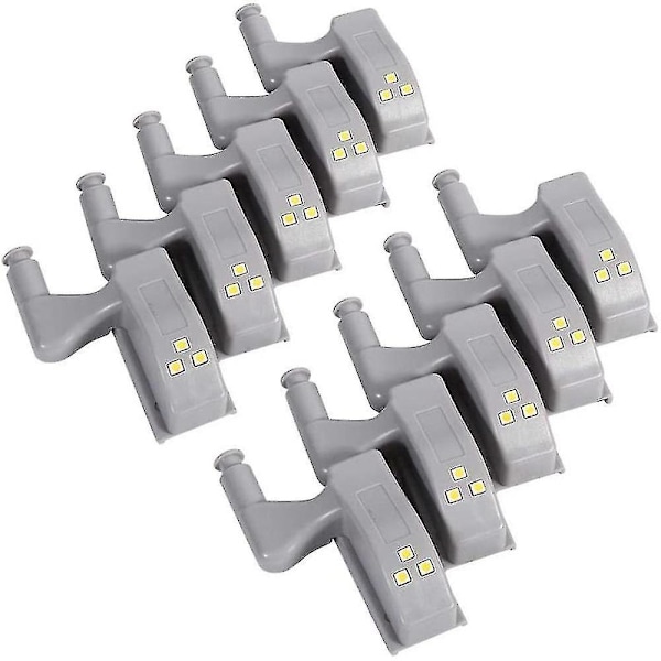 10 stk. LED Skabslys Universal Garderobehængsel Sensor Lampe Køkken Cold white