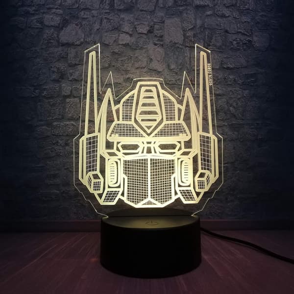 (ee)3D Optisk Illusjon Transformers Modell Skrivebord Bordlampe LED Natt