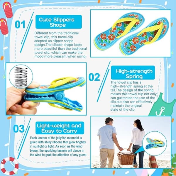 2 Pcs Plastic Clips for Linen, Beach Clips, Beach Towel Clips, Wholesale