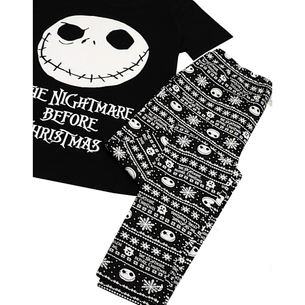 Nightmare Before Christmas Damer/Damer Jack Skellington Pyjamas Svart/Hvit Black/White S