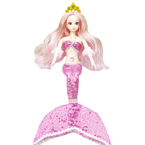 Barbie-docka sjöjungfruleksaker med paljetter pink