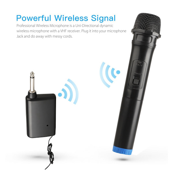 Trådløs Mikrofon Karaoke Bluetooth Mikrofon, Trådløs Professionel Håndholdt Trådløs Mikrofon og Modtager, Trådløs Mikrofon til Sang