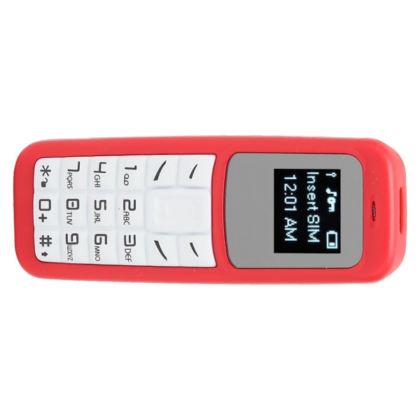 Mini Mobil mobiltelefon Liten mobiltelefon Bluetooth Headset Dialer med öronkrok stöd SIM 0,66 tum Röd