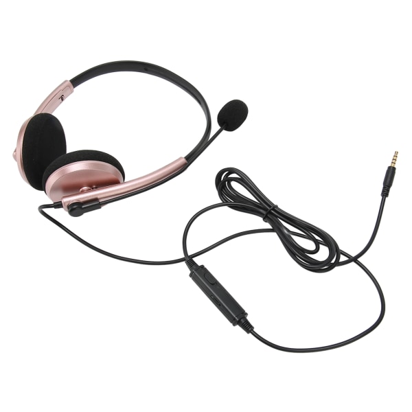 Call Center Headset Multifunktionellt Snyggt brusreducerande HD Call Hörselskydd Telefon Headset Rose Gold Enkel 3,5 mm