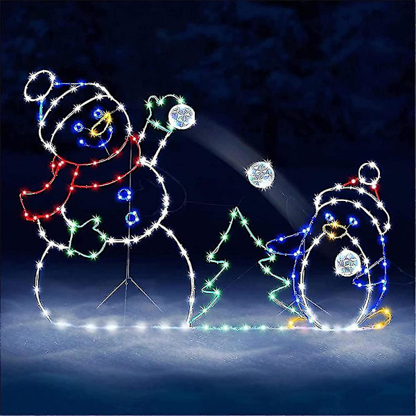 LED Snømann Julelys Utendørs Julepynt Utendørs Julepynt Amerikanske Julelys Utendørs Figurer Snømann Dekorasjon
