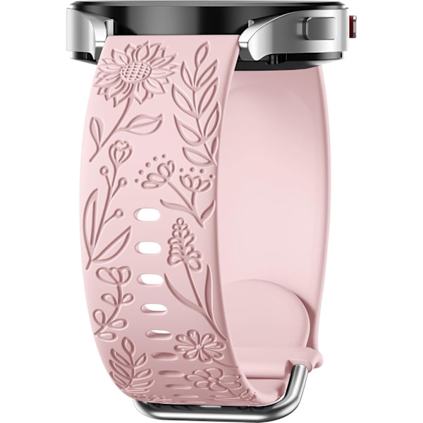 Auringonkukalla kaiverrettu ranneke, yhteensopiva Samsung Galaxy Watch 7 6 5 4 40mm 44mm naisten kanssa, 20mm pehmeä silikoniranneke Galaxy Watchille[ee] Pink