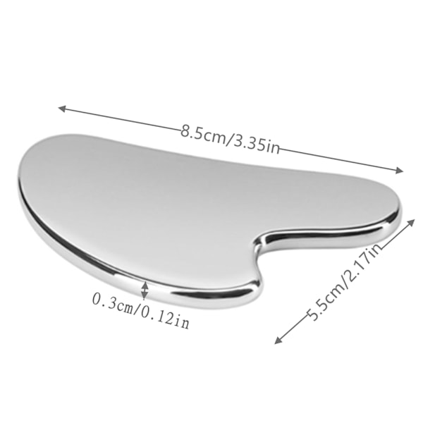 Högkvalitativ Gua Sha-skrapa i 304 rostfritt stål - i lager