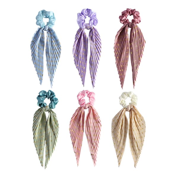 Håndlavet Vintage Flæse Hår Scrunchie, Retro Bånd Hestehale Elastik Hårbånd til Kvinder og Piger Sky blue