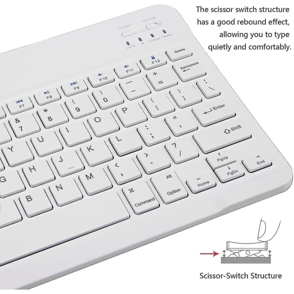 Ultratunt Bluetooth -tangentbord och -mus Combo Uppladdningsbar bärbar trådlös set för Apple Ipad Iphone Ios 13 och uppåt Samsung Tablet
