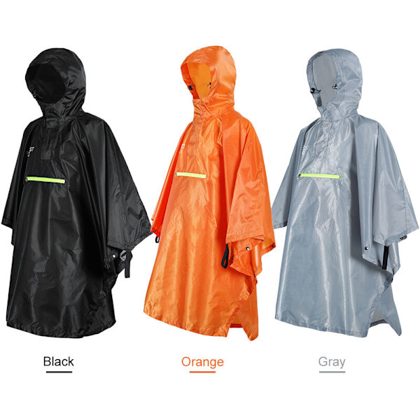 Regnfrakk for menn og kvinner, vanntett regntøy med refleks, vanntett poncho med refleksbånd, modell: Orange{EE}